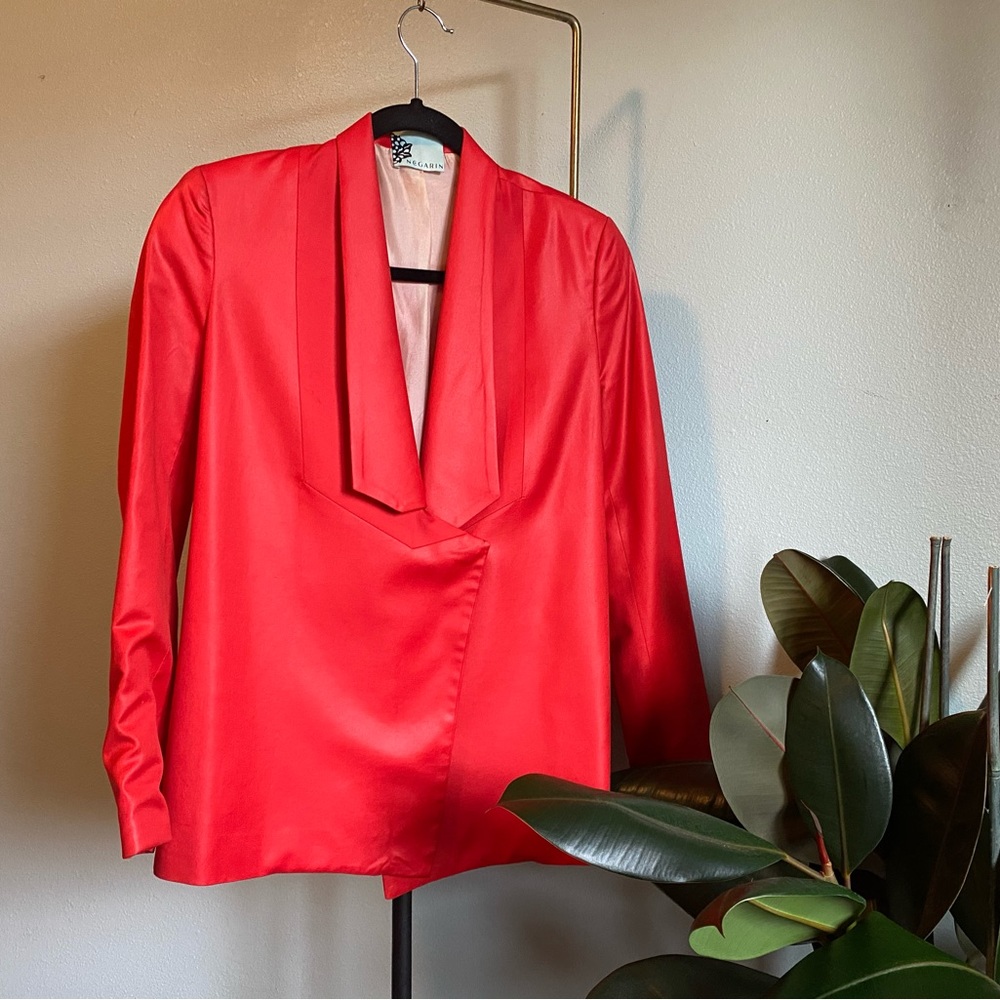 Leather effect blazer